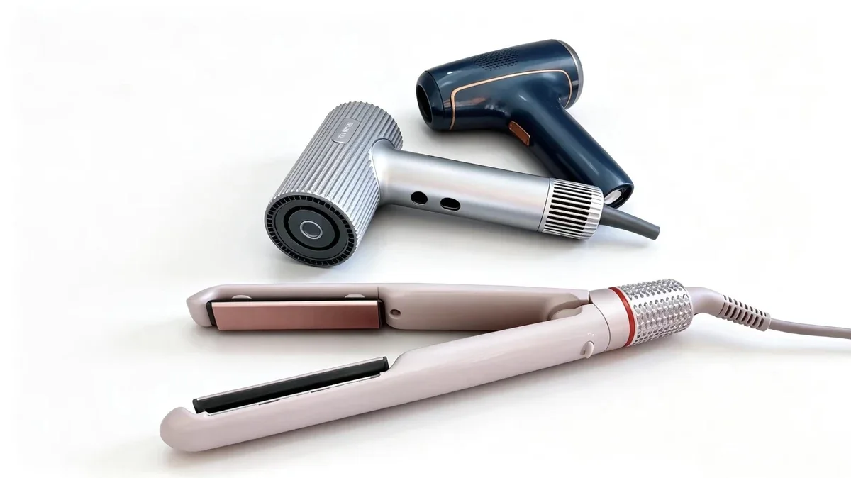 Hair dryer and hair straightener product range